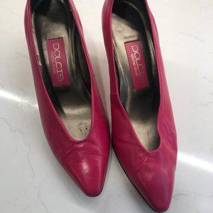 Dolcis pink leather heels